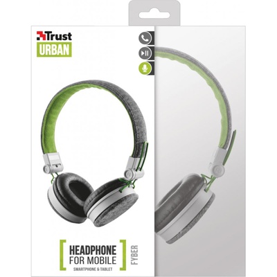 Наушники Trust Urban Revolt Fyber headphone grey/green (20080)