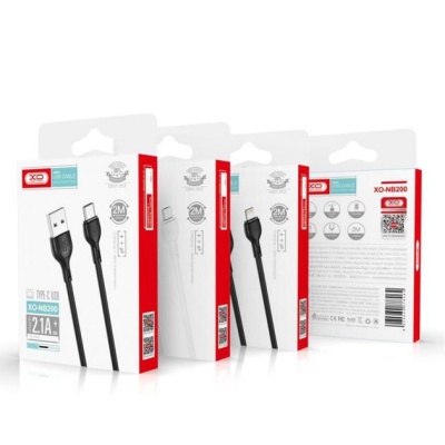 Дата кабель USB 2.0 AM to USB-C 1.0m 2.1A black XO (XO-NB200-TC-1-BK)