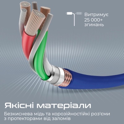 Дата кабель USB-C to Lightning powerline-ci120.blue Promate (powerline-ci120.blue)