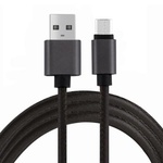 Дата кабель USB 2.0 AM to Micro 5P 1m pu leather black Vinga (VCPDCMLS1BK)