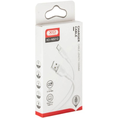 Дата кабель USB 2.0 AM to Type-C 1.0m NB212 2.1A White XO (XO-NB212c-WH)