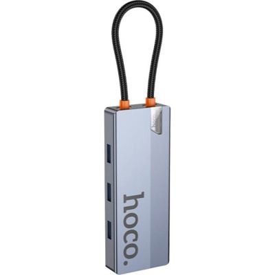 Концентратор HOCO USB-C to HDMI+PD+3xUSB3.0 HB50 Deep Space Gray (6942007647298)