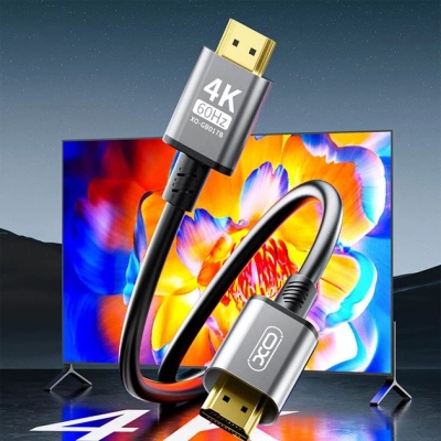 Кабель мультимедійний HDMI to HDMI 5.0m v2.0 black XO (GB017B-HDMI.tranish)