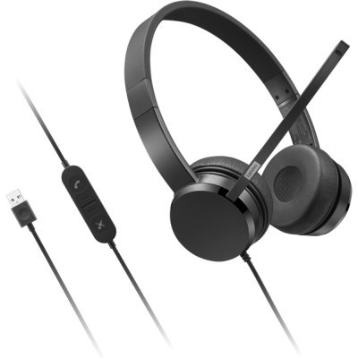 Навушники Lenovo USB-A Wired Stereo On-Ear Black (4XD1K18260)
