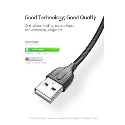 Дата кабель USB 2.0 AM to Lightning 1.2m Mini T-L807 T-Phox (T-L807 Black)