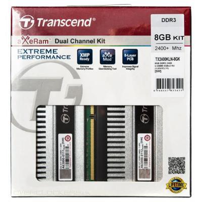 Модуль памяти для компьютера DDR3 8GB (2x4GB) 2400 MHz Transcend (TX2400KLH-16GK)