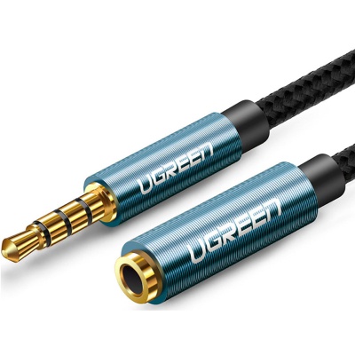 Кабель мультимедійний 3.5mm M to 3.5mm F 1.5m AV118 blue Ugreen (40674)