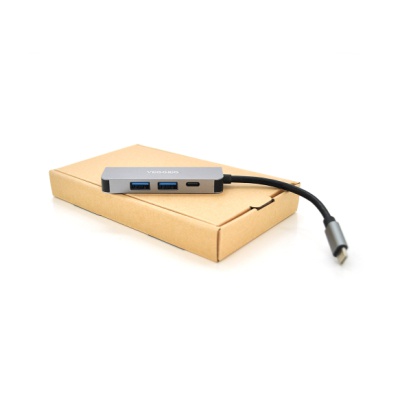 Концентратор VEGGIEG USB-C 4-in-1 USB-C + 2xUSB 3.0 + HDMI 0.1m silver (TC04)