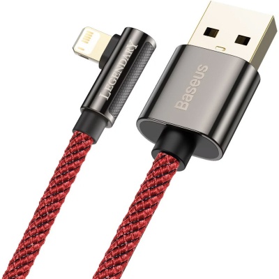 Дата кабель USB 2.0 AM to Lightning 2.0m CACS 2.4A 90 Legend Series Elbow Red Baseus (CACS000109)