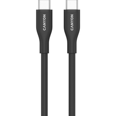 Дата кабель USB-C to USB-C 1.0m CC60SC10 60W Silicon Black Canyon (CNS-CC60SC10B)