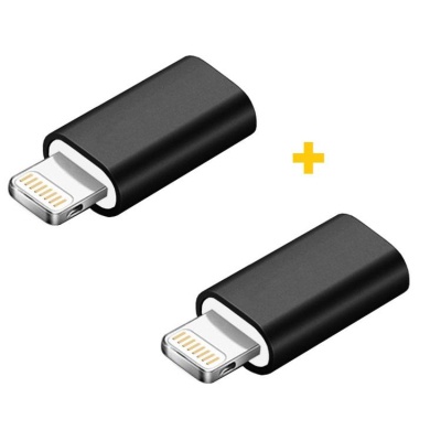 Перехідник MicroUSB to Lightning AC-005 2 pcs XoKo (XK-AC005-BK2)