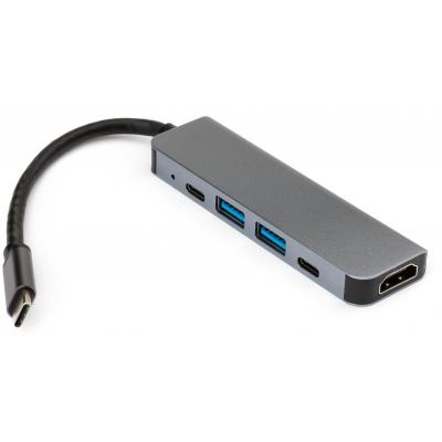 Концентратор Vinga Type-C to 4K HDMI+2*USB3.0+PD+USB-C 3.1 Gen1 aluminum (VCPHTC5AL)