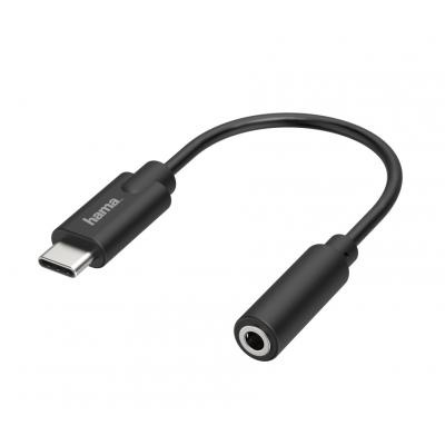 Кабель мультимедийный USB-C to 3.5 mm Jack Stereo Black Hama (00205282)