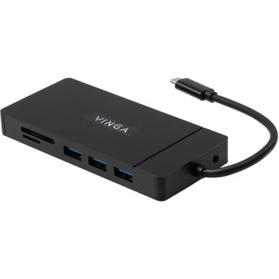 Концентратор Vinga USB-C 3.1 to VGA+HDMI+RJ45+3xUSB3.0+USB2.0+SD/TF+PD+Audio (VHYC10)