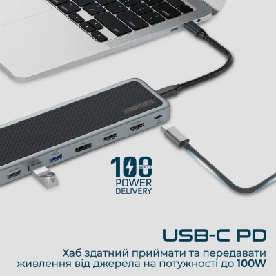 Концентратор Promate USB Hub 12 ports apexhub-mst.grey (apexhub-mst.grey)