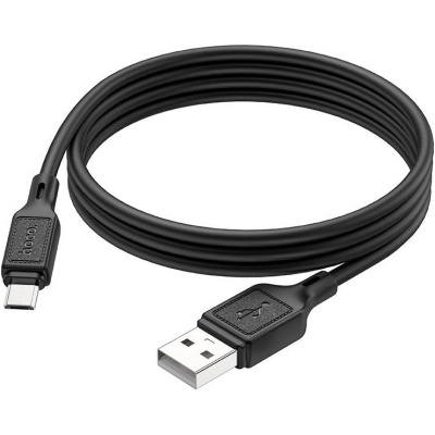 Дата кабель USB 2.0 AM to Micro 5P 1.0m Cool silicone X90 black HOCO (6931474788429)