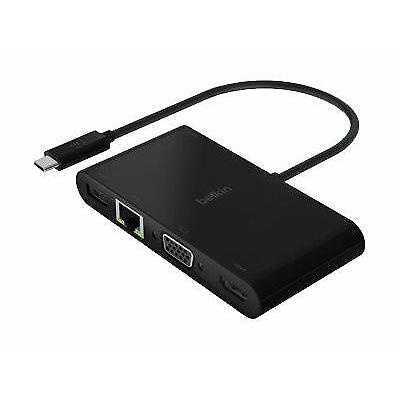 Концентратор Belkin USB-C - Ethernet, HDMI, VGA, USB-A, 100W PD, black (AVC004BTBK)