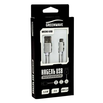 Дата кабель USB 2.0 AM to Micro 5P 1.0m DC-MU-152NR white Greenwave (R0014174)