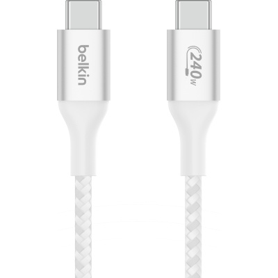 Дата кабель USB-C to USB-C 1.0m 240W white Belkin (CAB015BT1MWH)