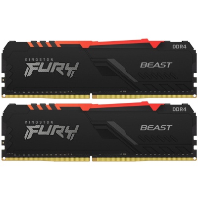 Модуль памяти для компьютера DDR4 64GB (2x32GB) 2666 MHz Beast RGB Kingston Fury (ex.HyperX) (KF426C16BBAK2/64)