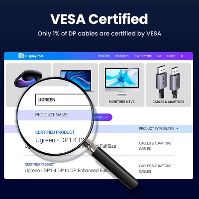 Кабель мультимедійний DisplayPort M to DisplayPort M 1.0m V1.4 8K60Hz DP120 black Ugreen (25903)