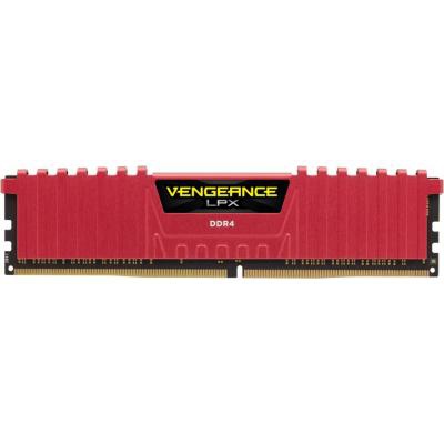 Модуль памяти для компьютера DDR4 4GB 2400 MHz Vengeance LPX Red CORSAIR (CMK4GX4M1A2400C14R)