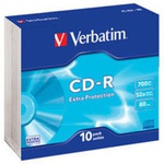 Диск CD Verbatim CD-R 700Mb 52x Slim case 10шт Extra (43415)