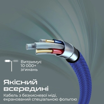 Дата кабель USB 2.0 AM to Type-C xcord-ac.navy Promate (xcord-ac.navy)