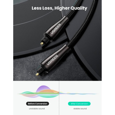 Кабель мультимедійний Optical Toslink 2.0m AV108 black UGREEN (10540)