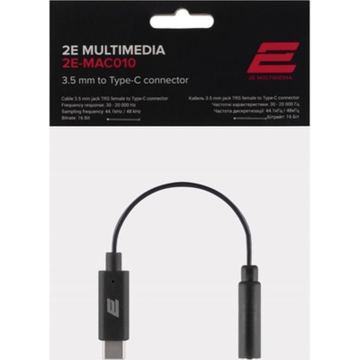 Перехідник USB-C to 3.5mm F 0.10m 2E (2E-MAC010)