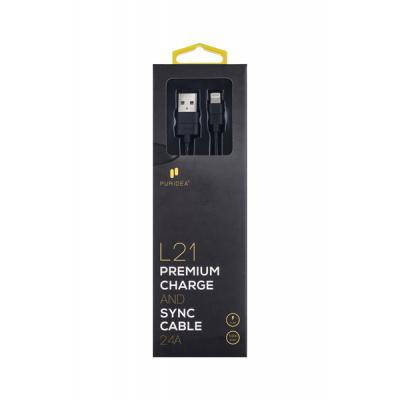 Дата кабель USB 2.0 AM to Lightning 1.0m L21 Black Puridea (L21-Lightning Black)