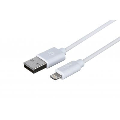 Дата кабель USB 2.0 AM to Lightning 1.0m white 2E (2E-CCLPVC-1MWT)