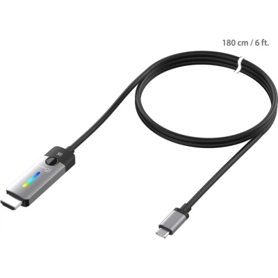 Кабель мультимедійний USB-C to HDMI M 1.8m 8K 60Hz LED RGB J5create (JCC157-N)