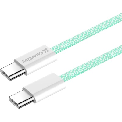 Дата кабель USB-C to USB-C 1.0m 60W 3.0А green ColorWay (CW-CBPDCC061-G)