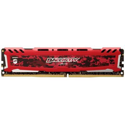 Модуль памяти для компьютера DDR4 8GB 2666 MHz Ballistix Sport LT Red MICRON (BLS8G4D26BFSEK)