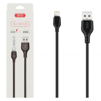 Дата кабель USB 2.0 AM to Lightning 2.0m 2.1A black XO (XO-NB-103-L-2-BK)