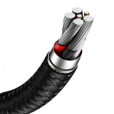 Дата кабель USB 2.0 AM to USB-C 1.0m Cafule Metal 66W black Baseus (CAKF000101)