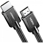 Кабель мультимедийный HDMI to HDMI 2.0m 8K Round with Braided HD135 (Gray) Ugreen (70321)