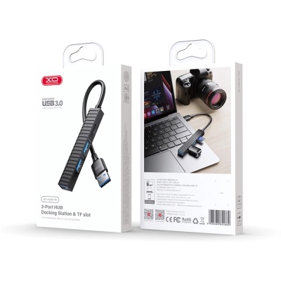 Концентратор XO USB 3.0 4-in-1 порти XO HUB014A.black (HUB014A.black)