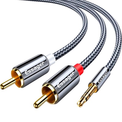 Кабель мультимедійний 3.5mm M to 2xRCA M 3.0m Essager (EYPZJ-MYC0G)