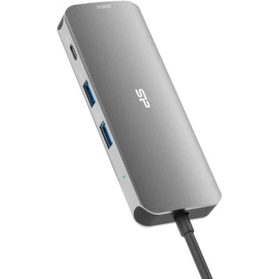 Концентратор Silicon Power USB-C 8-in-1 SR30 Silver Aluminum (SPU3C08DOCSR300G)