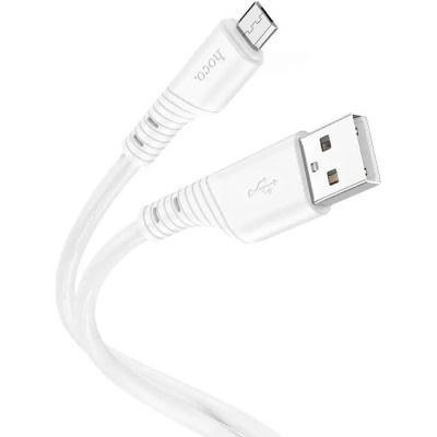 Дата кабель USB 2.0 AM to Micro 5P 1.0m Crystal color silicone X97 white HOCO (6931474799838)