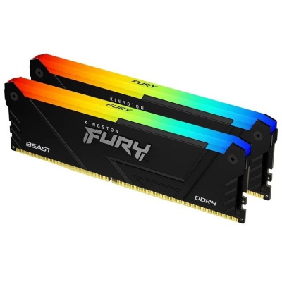 Модуль пам'яті для комп'ютера DDR4 32GB (2x16GB) 3200 MHz FURY Beast RGB Kingston Fury (ex.HyperX) (KF432C16BB2AK2/32)