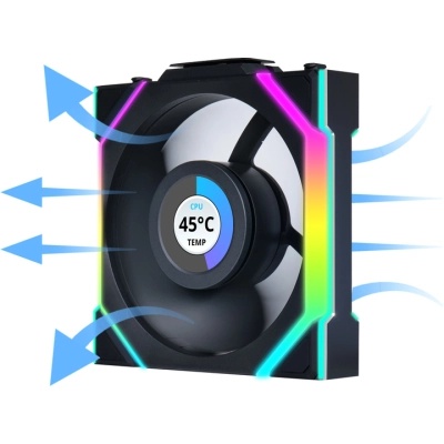 Кулер до корпусу Lian Li Uni Fan SL WIRELESS LCD Reverse, 120-1 (G99.12RSLLCD1W1B.00)