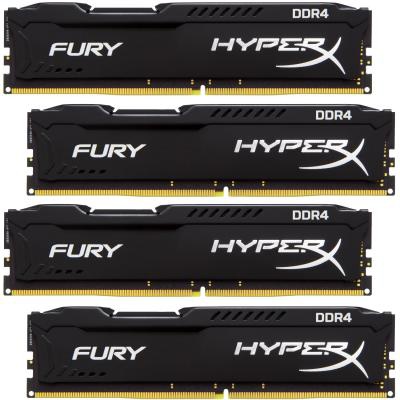 Модуль памяти DDR4 16GB (4x4GB) 2400 MHz Fury Blac Kingston (HX424C15FBK4/16)