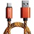 Дата кабель Grand-X USB - micro USB, Cu, 1.5A, Orange/Black, 1m (FM05OB)