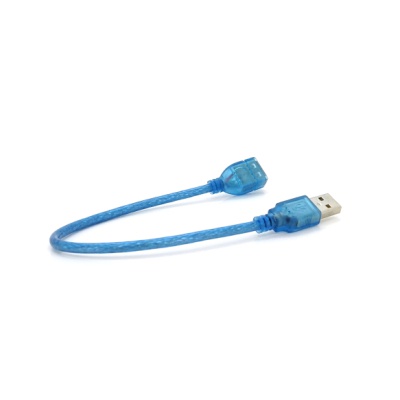 Дата кабель USB 2.0 AM/AF 0.3m blue transparent Voltronic (YT-AM/AF-0,3TBL)