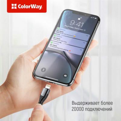 Дата кабель USB-C to Lightning 2.0m ColorWay (CW-CBPDCL036-GR)