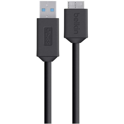 Дата кабель USB 2.0 AM to Micro 5P 0.9m black Belkin (F3U166BT0.9M)