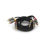 Кабель мультимедійний 3xRCA M to 3xRCA M 1.5m black VEGGIEG (YT-AV301)